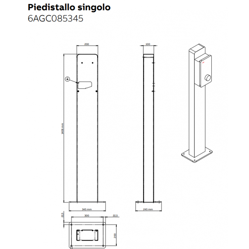 ABB 6AGC085345 Wallbox-Stele für Terra AC Wallbox