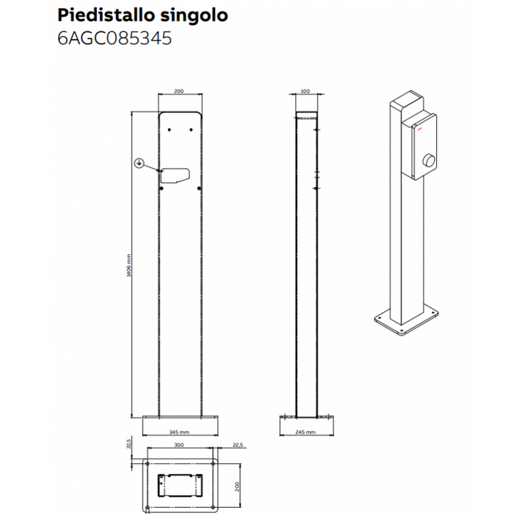 ABB 6AGC085345 Wallbox-Stele für Terra AC Wallbox