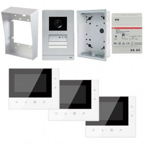 ABB Videosprechanlage für Dreifamilienhaus mit 4,3" Monitor ohne Hörer Videosprechanlage