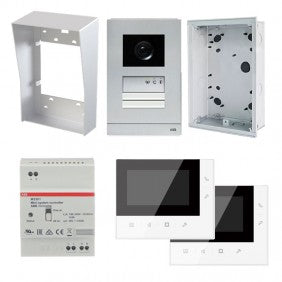 ABB Videosprechanlage für Zweifamilienhaus mit 4,3" Monitor ohne Hörer Videosprechanlage