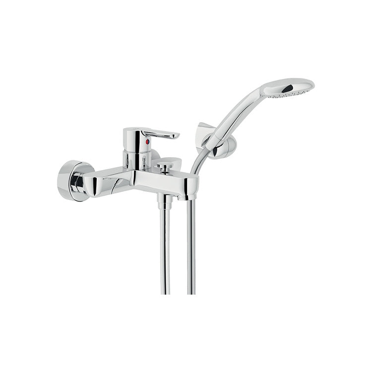 Nobili Einhandmischer außen für Badewanne, mit Duschset, mit Umsteller, Chromoberfläche ABC AB87110CR