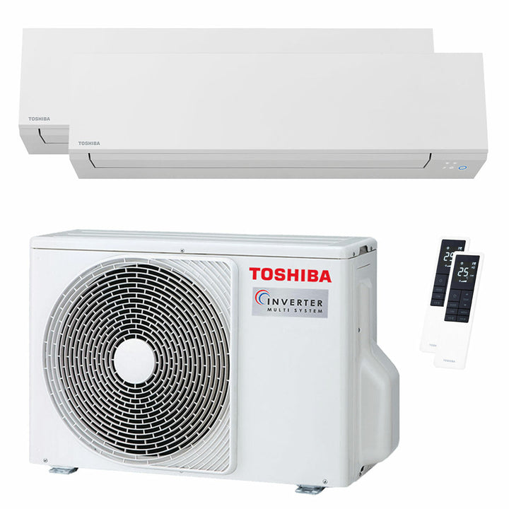 Toshiba SHORAI Edge White 7000+16000 BTU – Multisplit-Klimagerät (2 Innengeräte), 5,2/5,6 kW, R32, A++/A++, WLAN