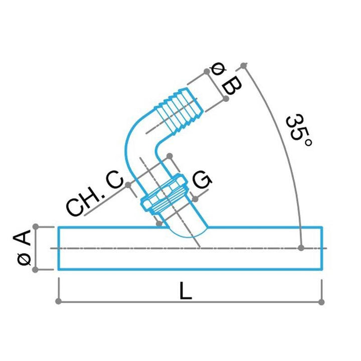 Luxor LUX 35200032 Abflussrohr für Haushaltsgeräte 32 mm