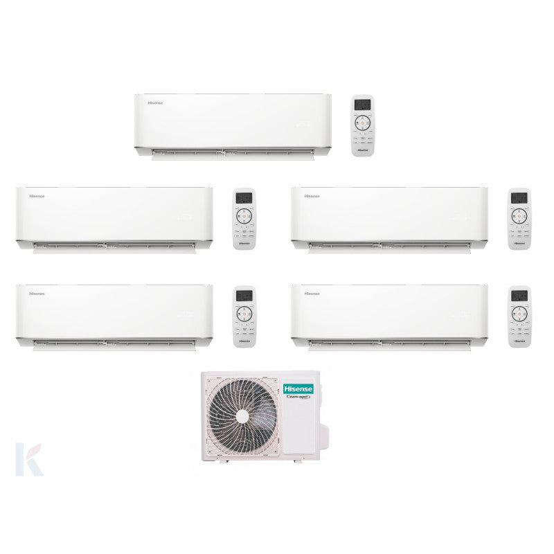 Solarics Hisense Max Comfort - 9000 + 9000 + 9000 + 9000 + 18000 BTU - Ext. 5AMW105U4RQC – AC Conjunto Multisplit (5x1)