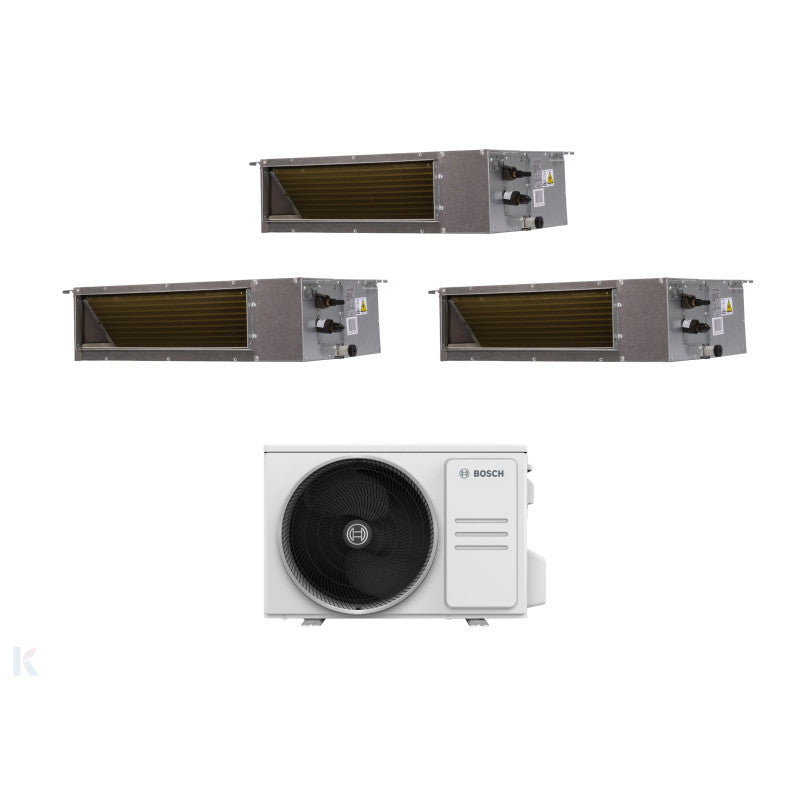 Solarics Bosch Conduta Climate 5000i - 12000 + 12000 + 18000 - Ext. M 105/4 – AC Multisplit Set (3x1)