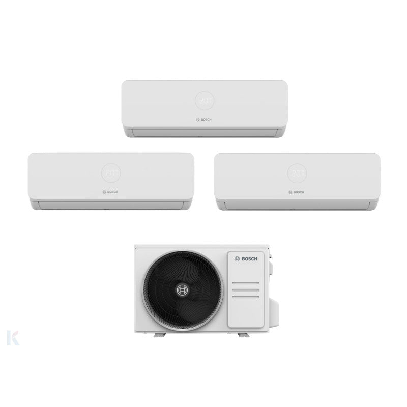 Solarics Bosch Mural Climate 3200i - 9000 + 9000 + 18000 - Ext. M 82/4 – AC Multisplit Set (3x1)