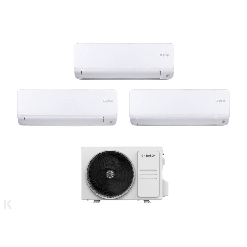 Solarics Bosch Mural Climate 6000i - 12000 + 12000 + 18000 - Ext. M 105/4 – AC Multisplit Set (3x1)