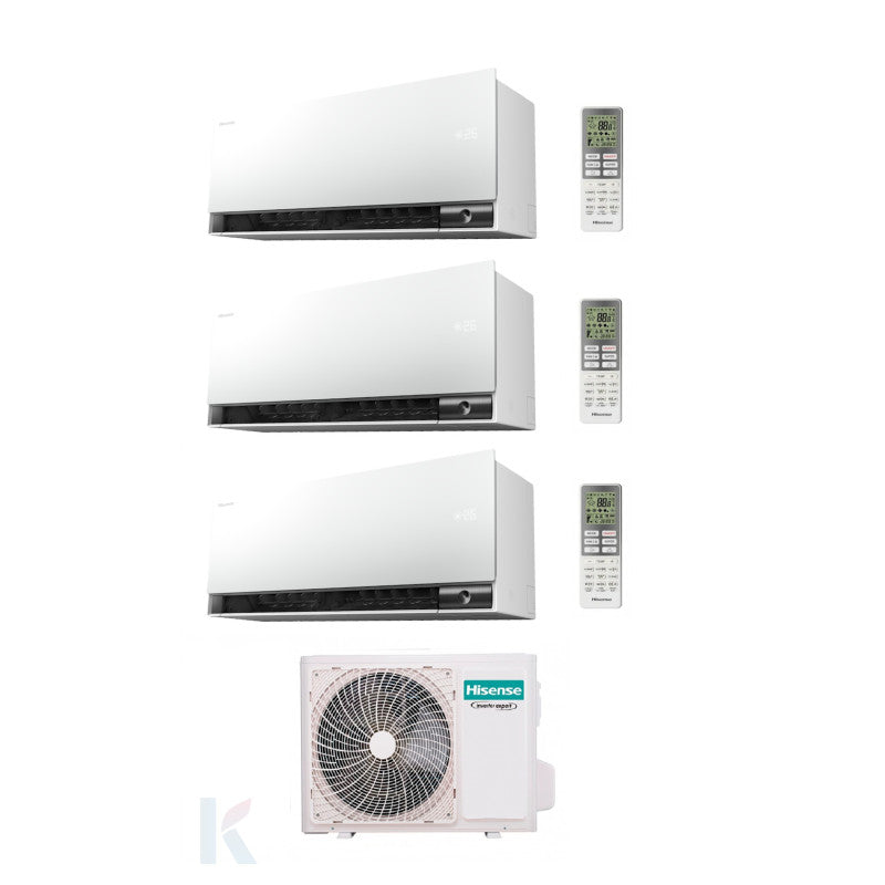 Solarics Hisense Air Master Branco - 12000 + 12000 + 12000 BTU - Ext. 3AMW72U4RJC – AC Conjunto Multisplit (3x1)