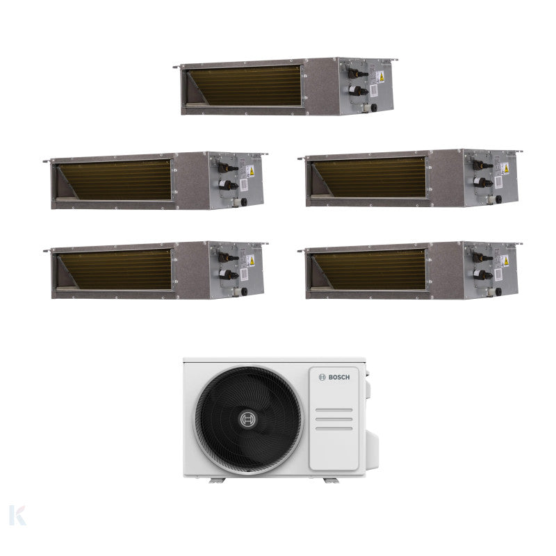 Solarics Bosch Conduta Climate 5000i - 9000 + 9000 + 9000 + 9000 + 18000 - ext. M 125/5 – AC-Multisplit-Set (5x1)
