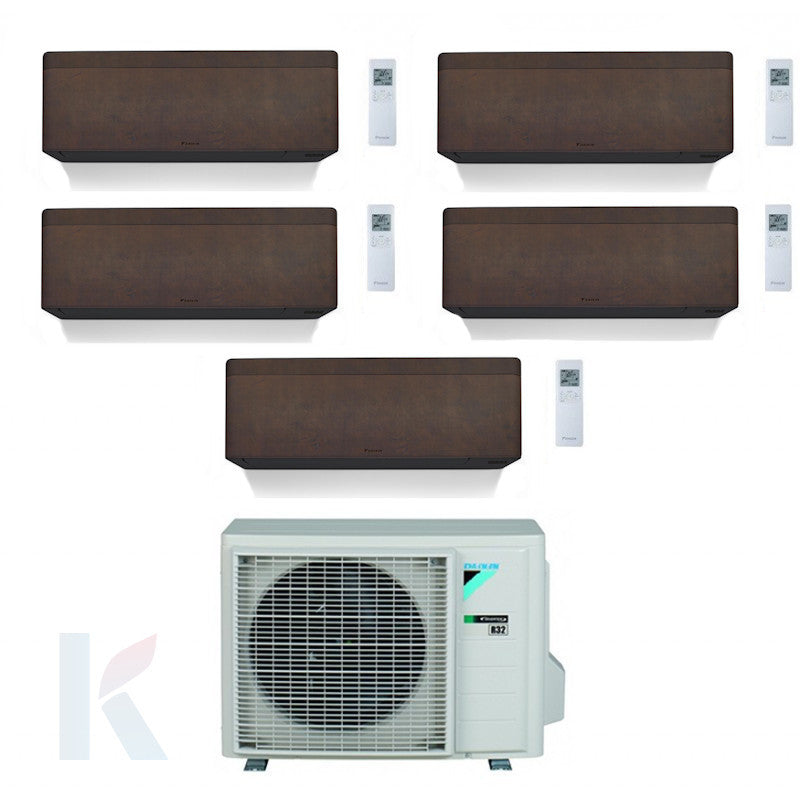 Solarics Daikin stilvolles braunes Leder - 9000 + 9000 + 9000 + 9000 + 12000 BTU - ext. 5MXM90A9 – AC-Multisplit-Set (5x1)