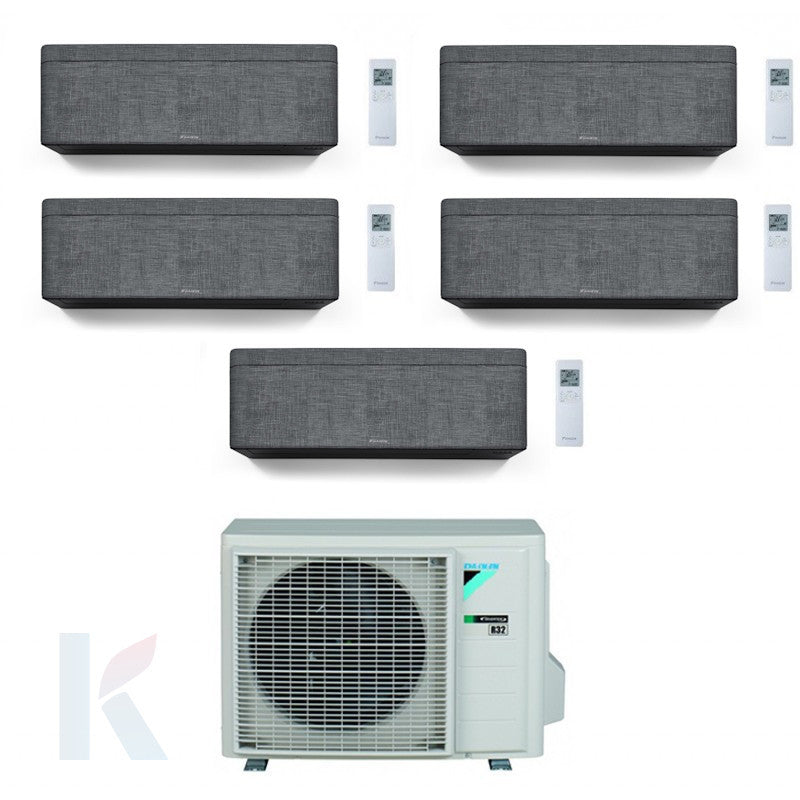 Solarics Daikin stilvoller grauer Stoff - 9000 + 9000 + 9000 + 12000 + 12000 BTU - ext. 5MXM90A9 – AC-Multisplit-Set (5x1)