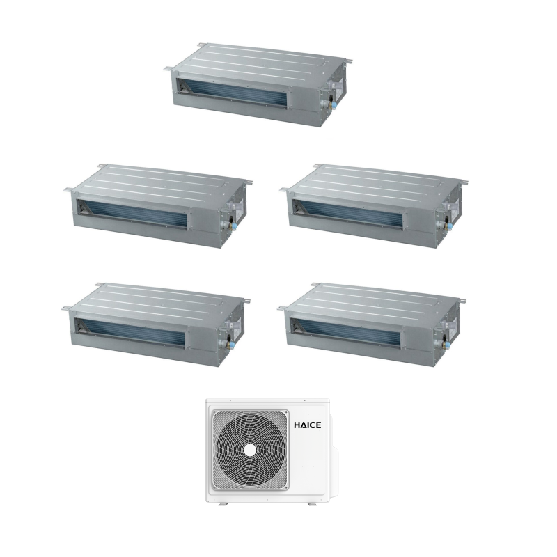 Solarics Haice Low Profile Duct DC4 - 9000 + 9000 + 9000 + 9000 + 9000 - Ext. Hcdo-05MT32DC4 – AC Multisplit Set (5x1)
