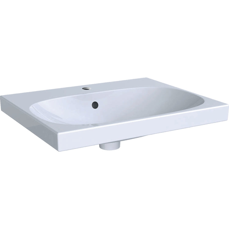 Geberit Waschbecken L. 60 cm, mit Wasserhahnloch und Überlauf, Weiß, KeraTect Oberfläche ACANTO 500.620.01.8
