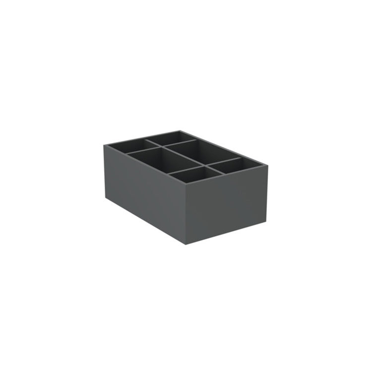 Ideal Standard Innenzubehör für Schubladen T. 37 L. 24 H. 14,7 cm aus Massivholz, universell, lackiert in Anthrazitfarbe, matte Ausführung T3979Y2