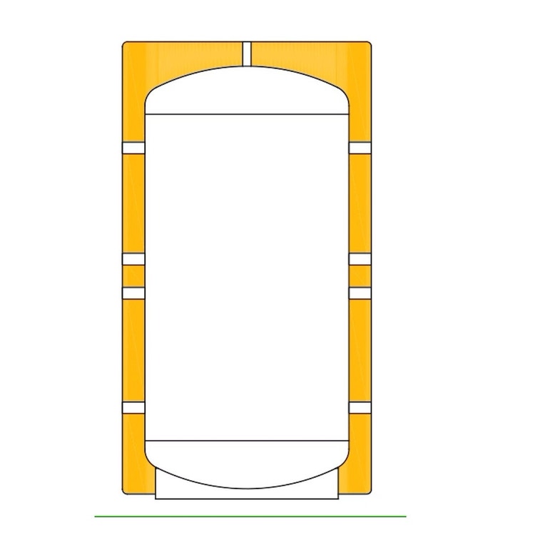 ACV Pufferspeicher aus Kohlenstoffstahl für Heizungswarmwasser 1500 Liter (Isolierung bereits montiert) TST P 1500C 003212
