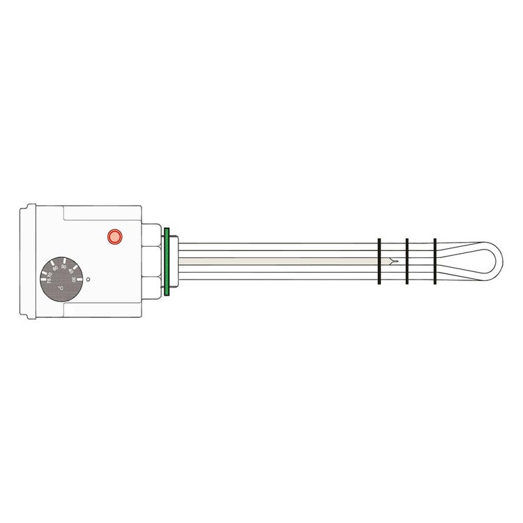 ACV Elektro-Heizstab für Trinkwasser-/Heizkreis mit Thermostat 12 kW dreiphasig (3 x 400V+N) 709489