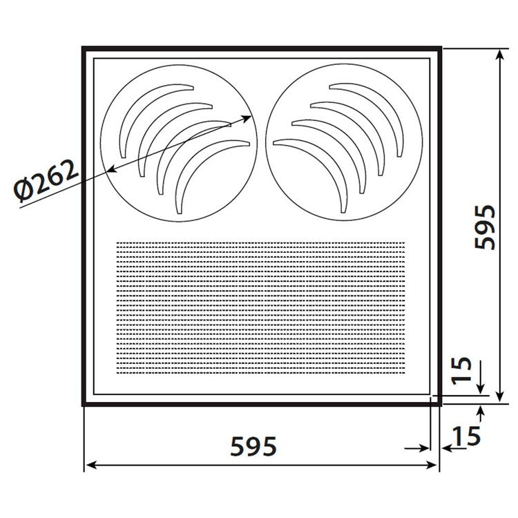 Aermec Ansaug- und Luftauslassgitter 595x595 mm mit schwenkbaren Düsen mit Coanda-Effekt für VEC20I und VEC24I VEC20GL