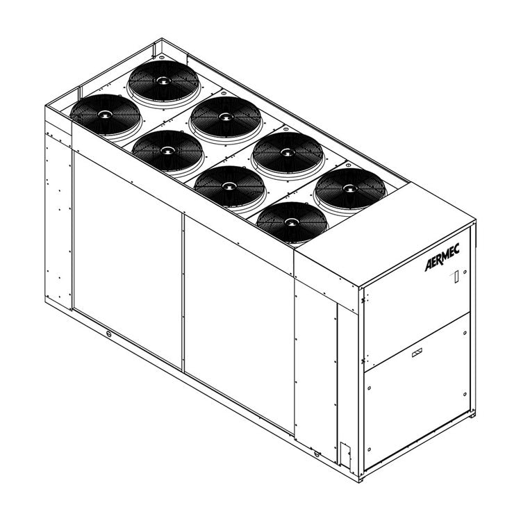 Aermec Reversible luftgekühlte Wärmepumpe dreiphasig hoch effizient leise ohne integriertes Hydronik-Kit NRK0300 NRK0300°H°E°J°00