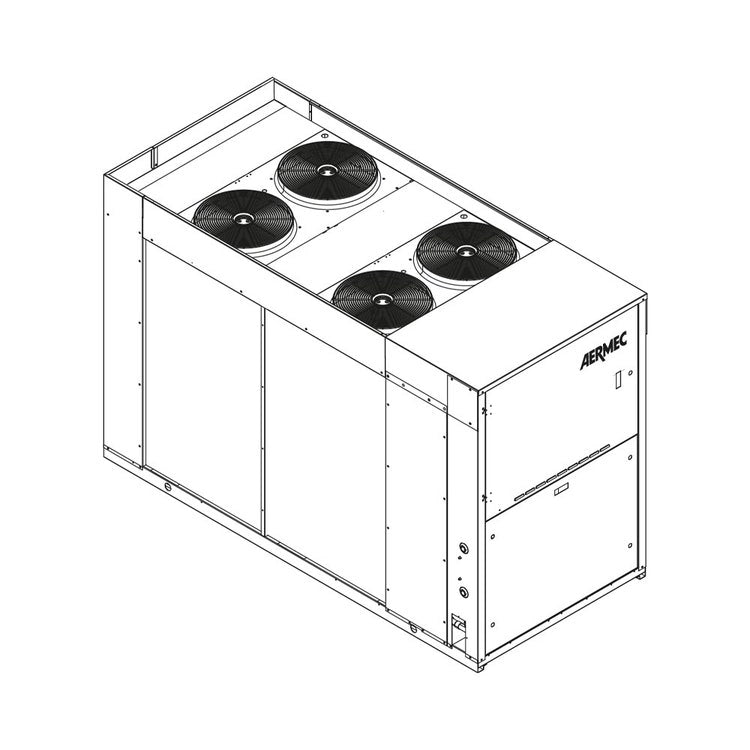 Aermec Dreiphasige reversible luftgekühlte Wärmepumpe hocheffizient, geräuscharm, mit Speicher, mit Hochdruckpumpe + Reserve NRK0200 NRK0200°H°E°J°04