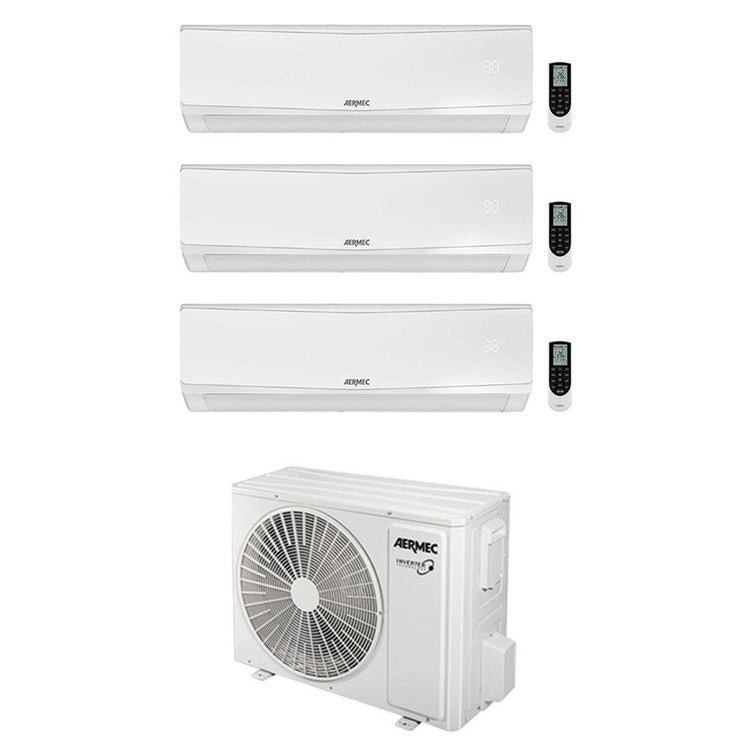 Aermec 3-fach-Split-Klimagerät SPG, Wandgerät, Inverter – Außengerät R32 6,1 kW, Innengeräte 7000+7000+9000 BTU MPG630+SPG[200|200|250]W