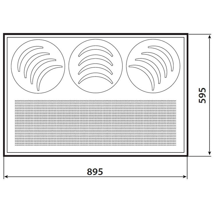 Aermec Ansaug- und Luftauslassgitter 895x595 mm mit schwenkbaren Düsen mit Coanda-Effekt für VEC30I und VEC34I VEC30GL