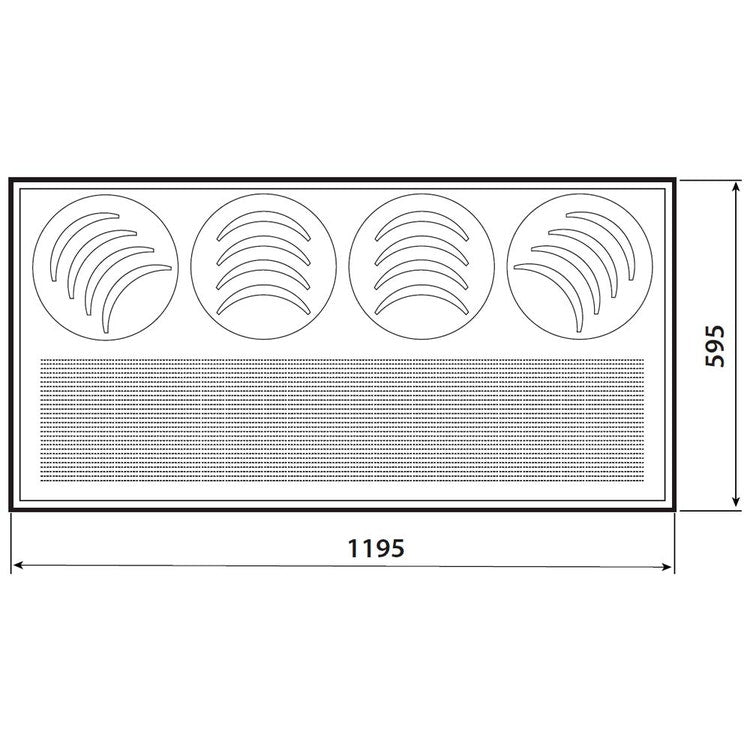 Aermec Ansaug- und Ausblasgitter 1195x595 mm mit verstellbaren Düsen mit Coanda-Effekt für VEC40I, VEC44I, VEC50I und VEC54I VEC40GL