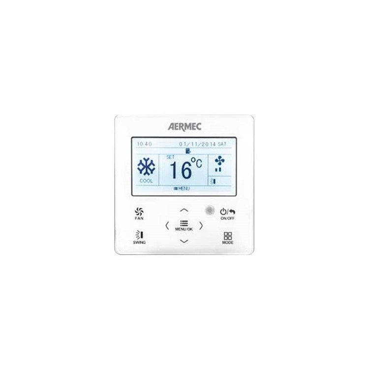 Aermec Kabel-Bedienteil mit Flüssigkristalldisplay und Soft-Touch-Tasten WRCA