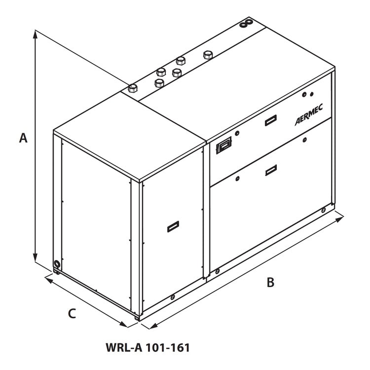 Aermec Wärmepumpe wassergekühlt reversibel, Gasseite dreiphasig WRL141 WRL141XH°°°°°°°