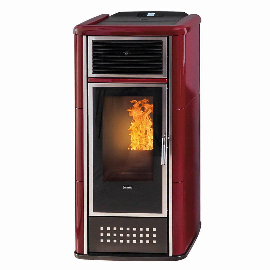 Klover Belvedere 28 – Pelletofen, 23,7 kW, Wasser+Luft, Bordeaux