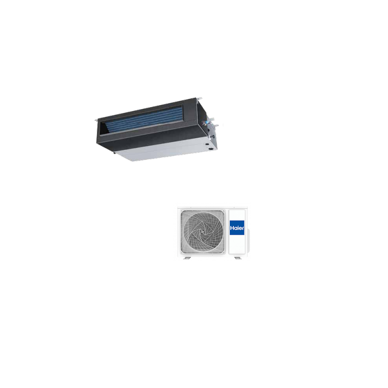 Solarics Haier dreiphasig AD140S2SM3FA – Mitteldruck-Kanal-Monosplit-Klimaanlage