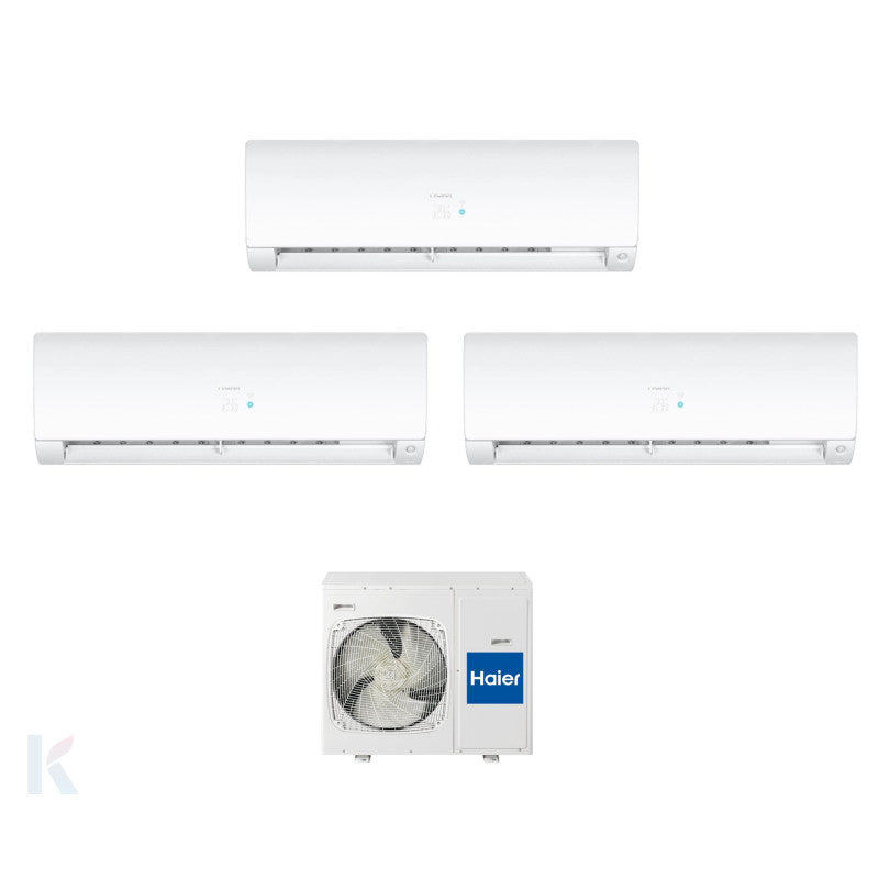 Solarics Haier Flexis Plus-WH - 12000 + 12000 + 18000 BTU - Ext. 4U75S2SR5FA – Multisplit Set Klimagerät (3x1)