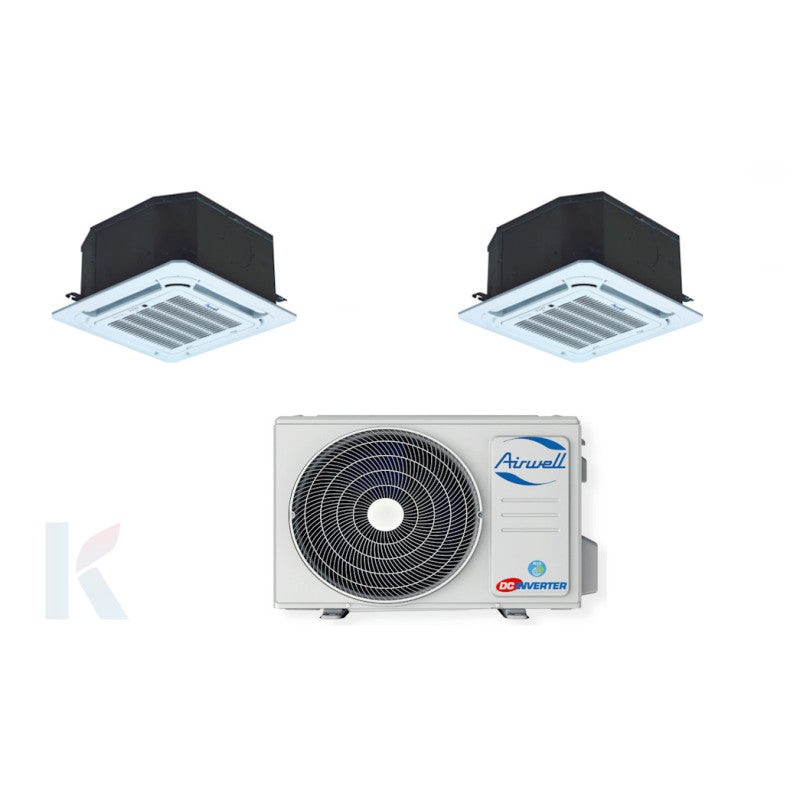 Solarics Airwell Kassette - 18000 + 18000 BTU - Ext. Zdaa-4090 – Klimaanlage Multisplit-Set (2x1)