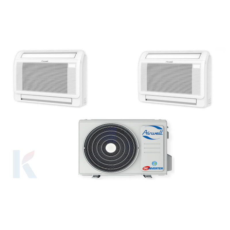 Solarics Airwell Konsole - 12000 + 18000 BTU - Ext. Zdaa-3080 – Multisplit-Set-Klimaanlage (2x1)