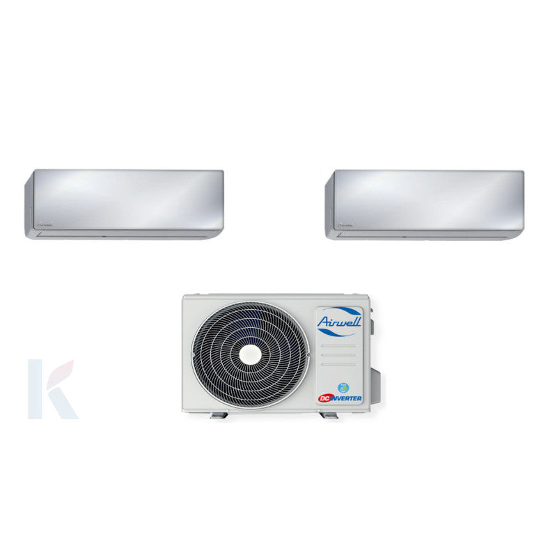 Solarics Airwell Hdmb Harmonia Mirror - 12000 + 18000 BTU - Ext. Zdaa-3080 – Multisplit-Set-Klimaanlage (2x1)
