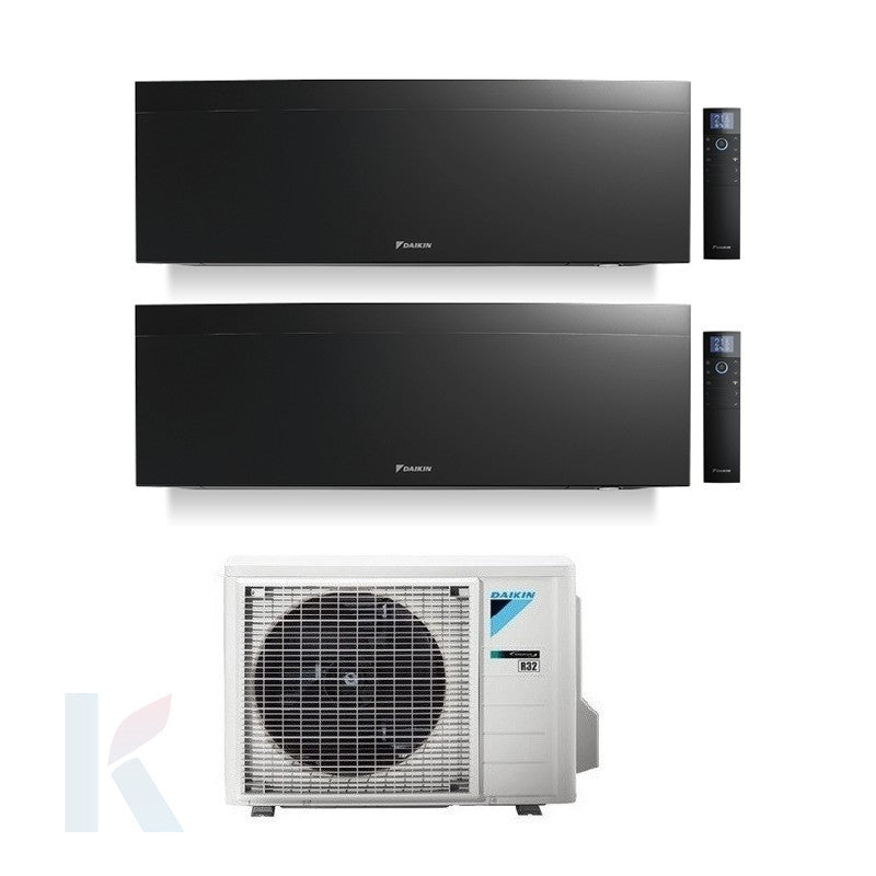 Solarics Daikin Emura Black - 12000 + 18000 BTU - Ext. 2MXM50A – Multisplit Set Klimagerät (2x1)