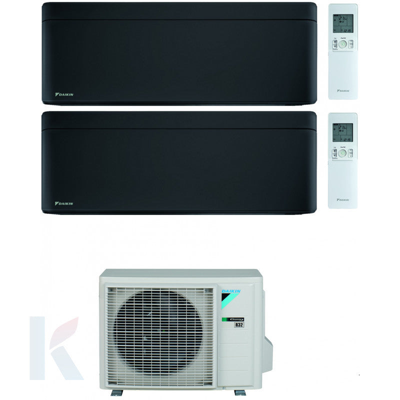 Solarics Daikin Stylish Black - 18000 + 18000 BTU - Ext. 3MXM68A9 – Multisplit Set Klimagerät (2x1)