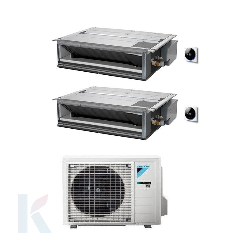 Solarics Daikin Kanal - 12000 + 18000 BTU - Ext. 2MXM50A – Multisplit-Set-Klimaanlage (2x1)
