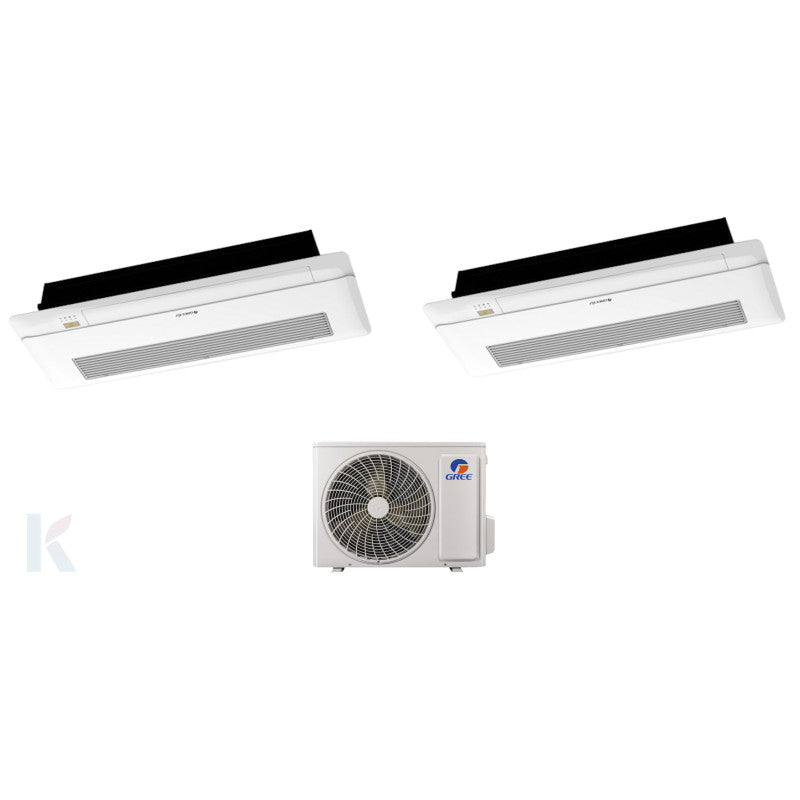 Solarics Gree 1-way Cassette - 12000 + 12000 BTU - Ext. FM 18 – Multisplit Set Klimagerät (2x1)