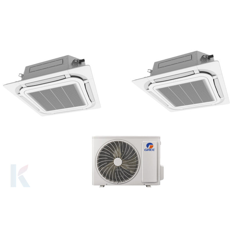 Solarics Gree Cassette - 18000 + 18000 BTU - Ext. FM 24 – Multisplit Set Klimagerät (2x1)