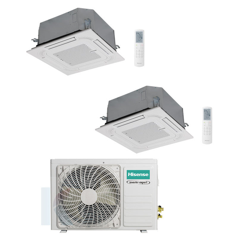 Solarics Hisense Cassette - 18000 + 18000 BTU - Ext. 3AMW72U4RJC – Klimaanlage Multisplit Set (2x1)