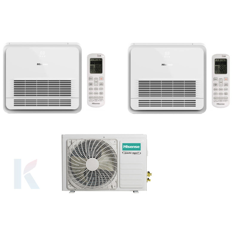 Solarics Hisense Console - 12000 + 12000 BTU - Ext. 2AMW52U4RXC – Klimaanlage Multisplit Set (2x1)