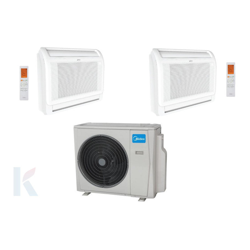Solarics Midea Standgerät Console - 12000 + 18000 BTU - Ext. M3OA-27HFN8-Q – Multisplit Set Klimagerät (2x1)