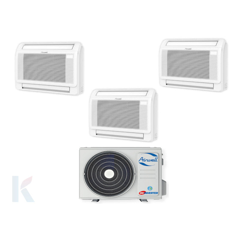 Solarics Airwell Konsole - 12000 + 18000 + 18000 BTU - Ext. Zdaa-4090 – Multisplit-Set-Klimaanlage (3x1)