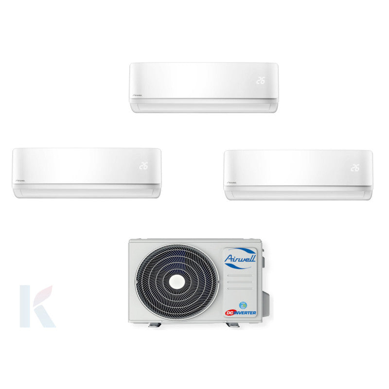 Solarics Airwell Hdmb Harmonia White - 9000 + 9000 + 9000 BTU - Ext. Zdaa-3080 – Multisplit-Set-Klimaanlage (3x1)