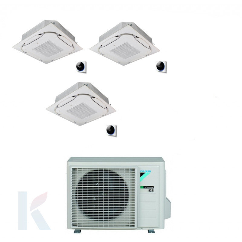 Solarics Daikin Roundflow 8-Wege-Kassette - 18000 + 18000 + 18000 BTU - Ext. 5MXM90A9 – Klimaanlage Multisplit-Set (3x1)