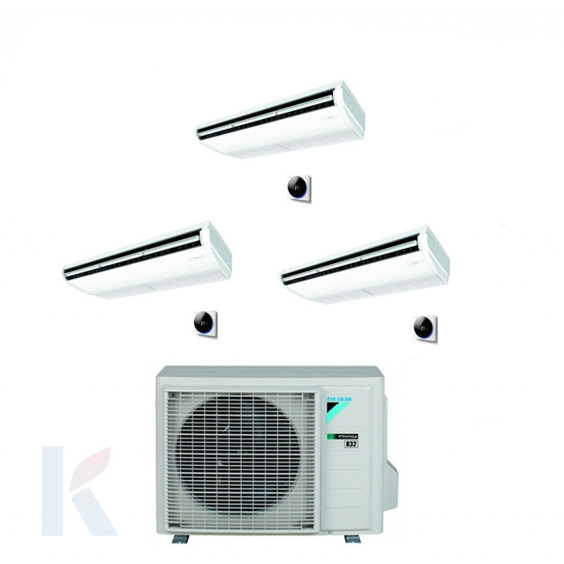 Solarics Daikin horizontal im Blick - 12000 + 12000 + 18000 BTU - ext. 4MXM80A9 – Multisplit-Set-Klimaanlage (3x1)