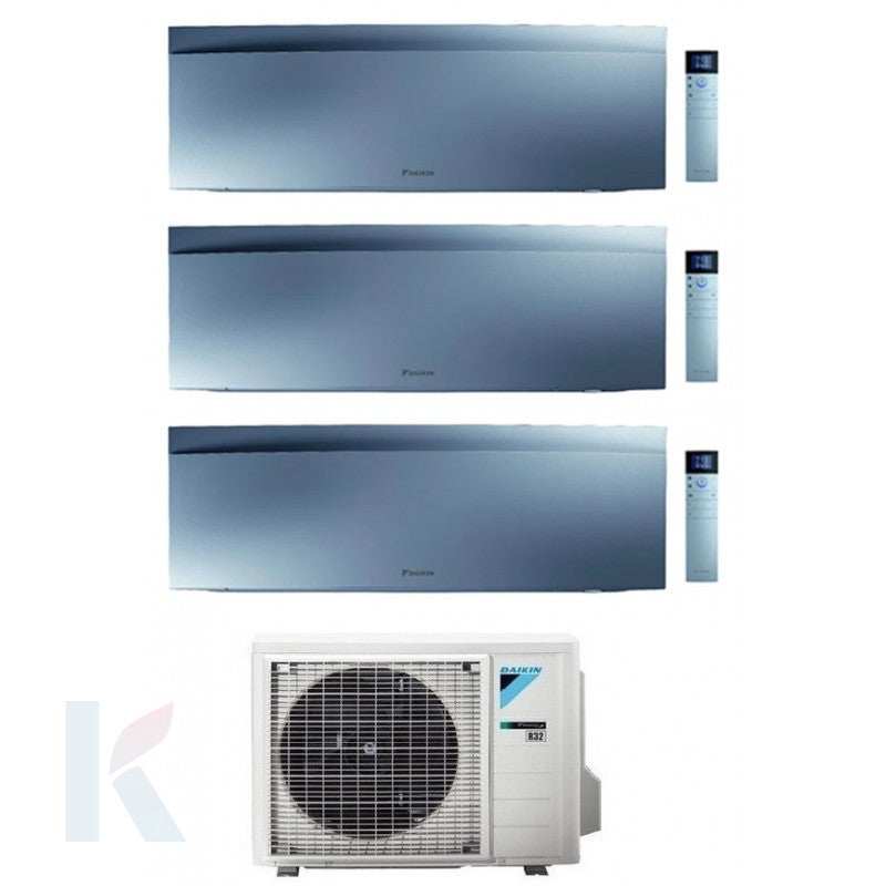 Solarics Daikin Emura Prata - 12000 + 12000 + 12000 BTU - Ext. 3MXM68A9 – Multisplit-Set-Klimaanlage (3x1)