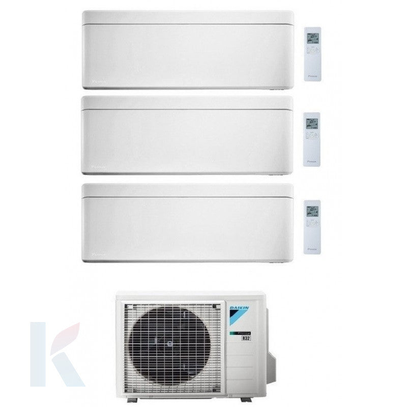 Solarics Daikin stilvolles Weiß - 9000 + 12000 + 12000 BTU - ext. 3MXM68A9 – Multisplit-Set-Klimaanlage (3x1)