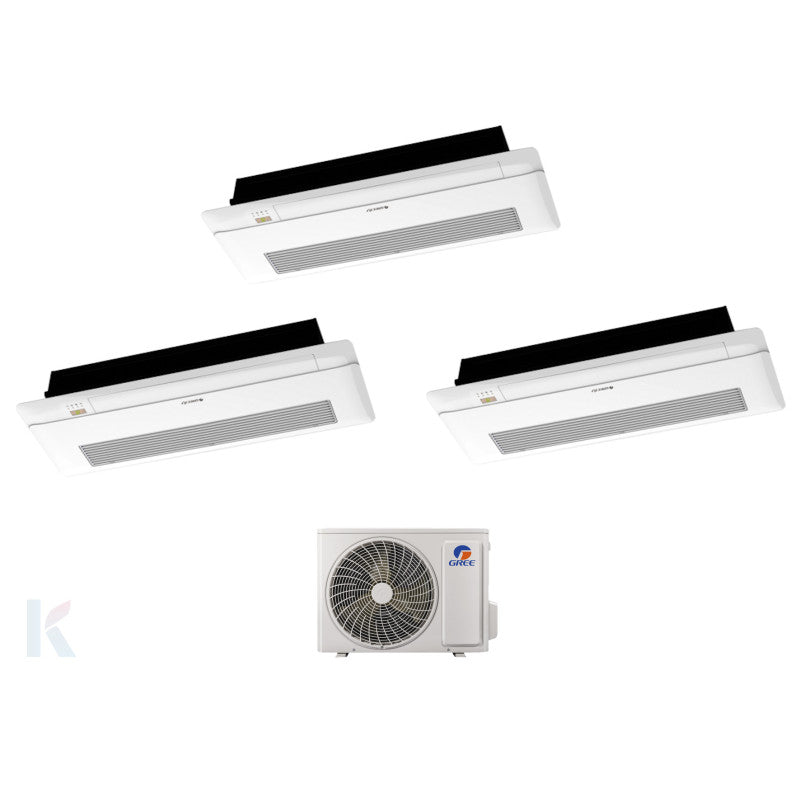 Solarics Gree 1-way Cassette - 9000 + 9000 + 18000 BTU - Ext. FM 24 – Multisplit Set Klimagerät (3x1)