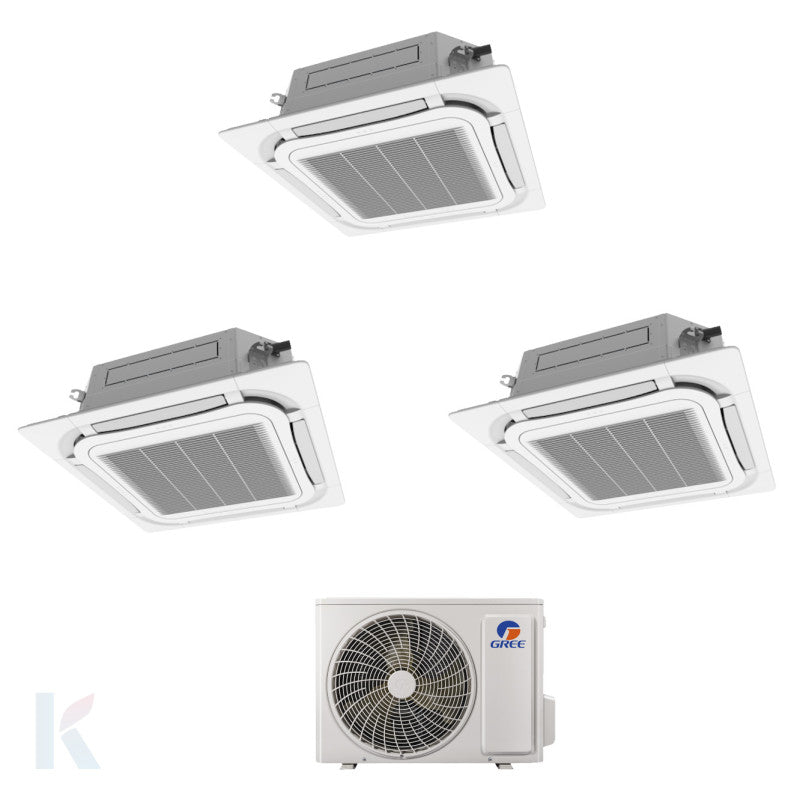 Solarics Gree Cassette - 12000 + 18000 + 18000 BTU - Ext. FM 36 – Multisplit Set Klimagerät (3x1)